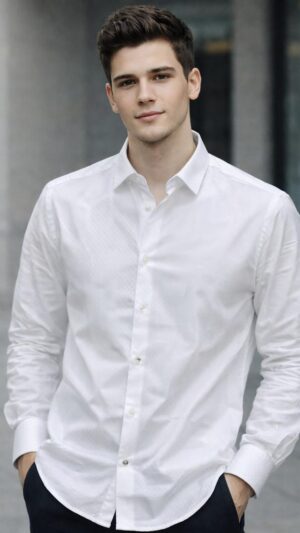 Men's white Relax Fit, Abstract print Casual shirt.