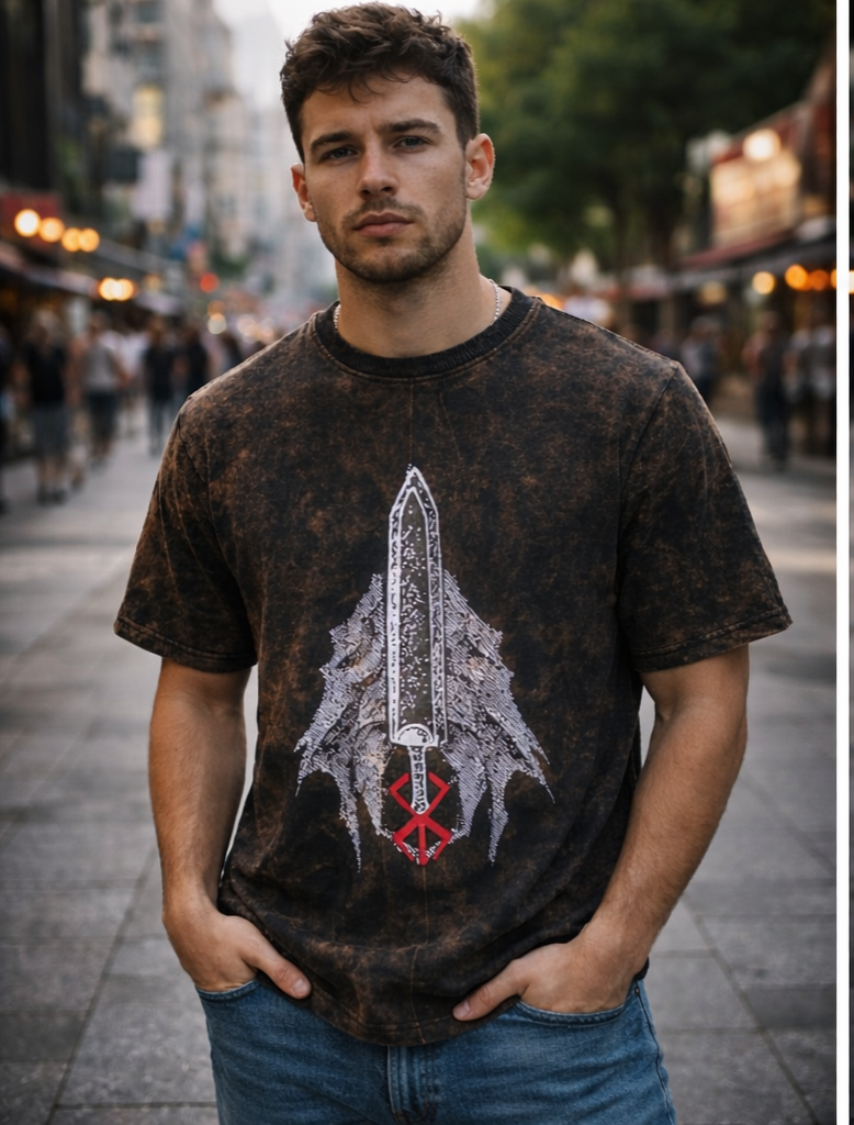 Men's Colour Mottled / Black/Dark Grey, Fabric Cotton Loopnet, Fit : dropped shoulders,Sleeve : Half Sleeve, Patten distressed black color,Causal T -Shirt. - Image 3